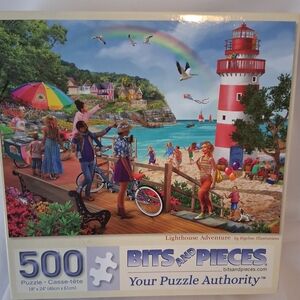 Bits and Pieces "Lighthouse Adventure" Puzzle - 500 Pieces Summer Beach Fun